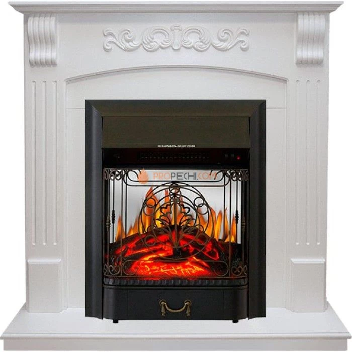 Каминокомплект Royal Flame Sorrento угловой - Белый дуб с очагом Majestic FX M Black