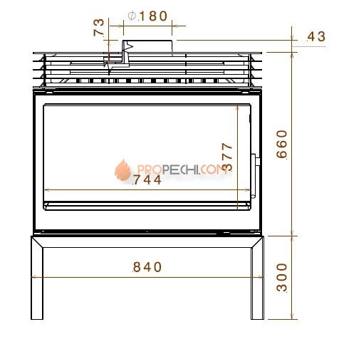 Печь-камин Liseo Castiron LCI 9 GDF Stove, двусторонняя