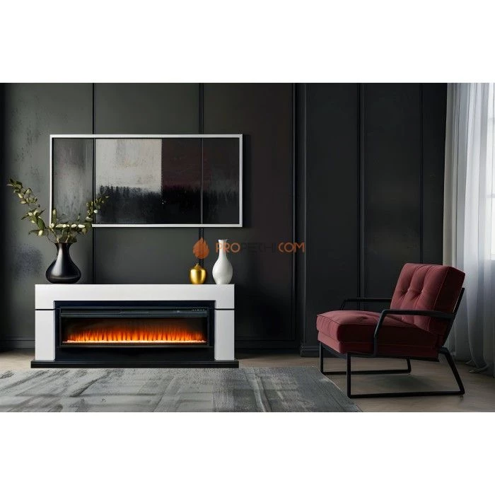 Каминокомплект Royal Flame Lindos 60 - Белый с черным с очагом Vision 60 LED
