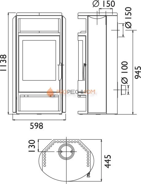 Печь-камин ABX Polar 6 гранит кашмир