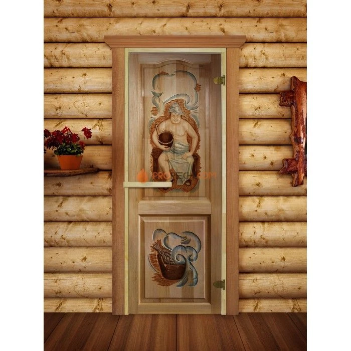 Дверь для бани DoorWood Русская Баня-02 с фотопечатью