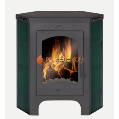 Печь-камин ЭкоКамин Бавария Пристенно-угловая зеленая