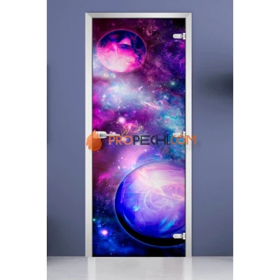 Стеклянная межкомнатная дверь DoorWood с фотопечатью Space-17, 2000х800 мм