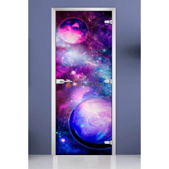 Стеклянная межкомнатная дверь DoorWood с фотопечатью Space-17, 2000х800 мм