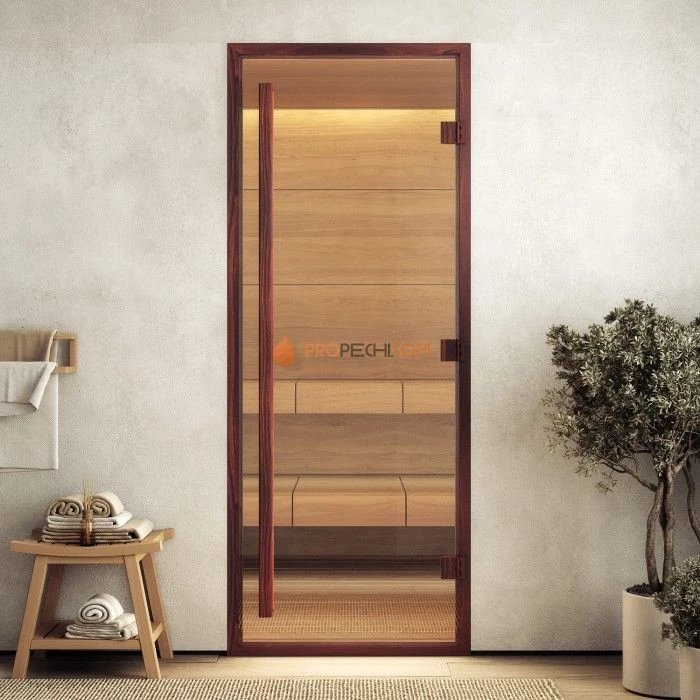 Дверь для хамама DoorWood АРТ Wood 52 Бронза матовая, 2000x700 мм