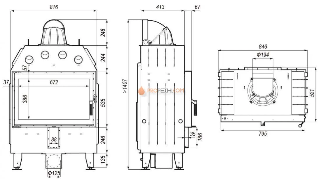 Каминная топка Defro Home Intra ME