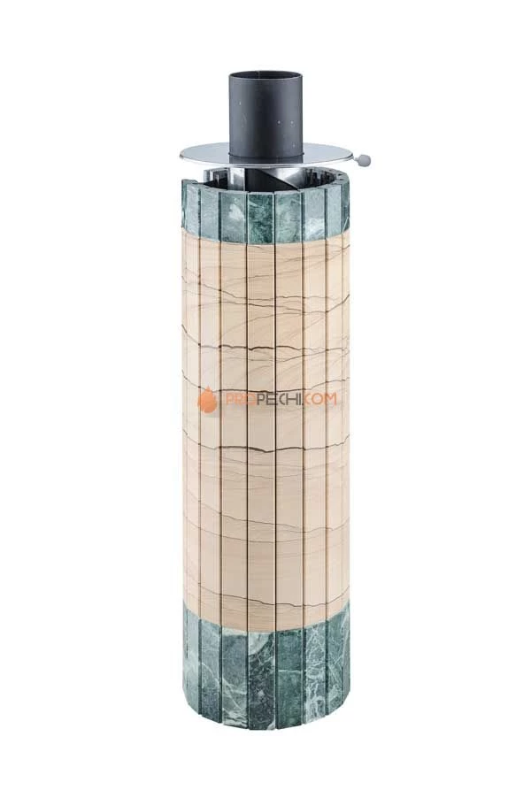 Дымоход-конвектор Ферингер Ламель Окаменевшее дерево перенесенный рисунок + Змеевик