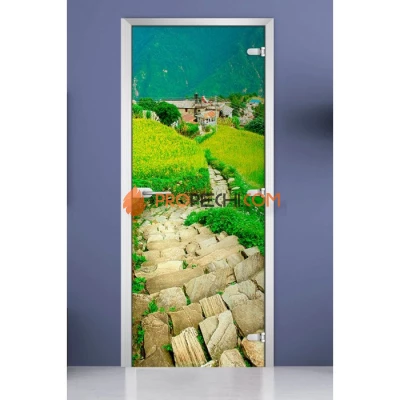 Стеклянная межкомнатная дверь DoorWood с фотопечатью Nature-09, 2000х700 мм