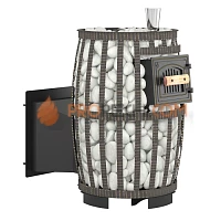 Печь для бани Везувий Легенда Русский пар Ковка 24 Панорама "М"