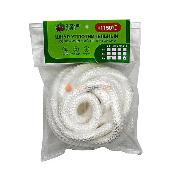 Хозяин дачи Уплотнительный шнур 12 мм. L=3 метра кремнезёмный