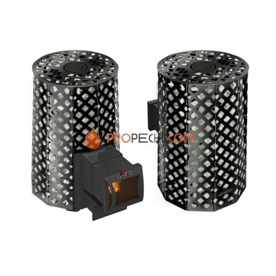 Дровяная банная печь Grill’D Violet Romb Long Pro (Камень колотый, 100 кг)