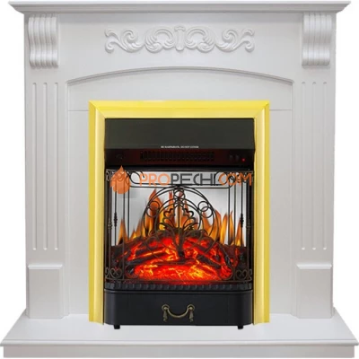 Каминокомплект Royal Flame Sorrento - Белый дуб с очагом Majestic FX M Brass