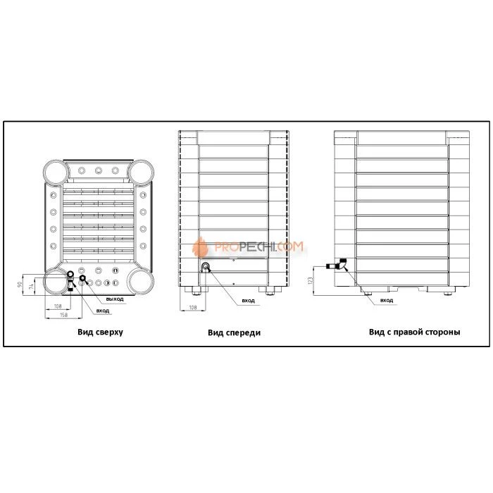 Электрическая печь SAWO NIMBUS COMBI NIMC-180NS-P-A, талькохлорит 18 кВт (встр. парогенератор с автодоливом, пульт и блок мощности докупаются отдельно)