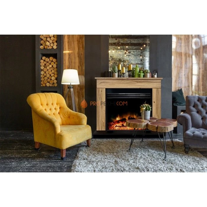Каминокомплект Royal Flame Bergen (Разборный) - Темная олива (Ширина 900 мм) с очагом Majestic FX Brass