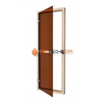 Дверь для бани стеклянная SAWO 730-4SGA 7/19, бронза, с порогом