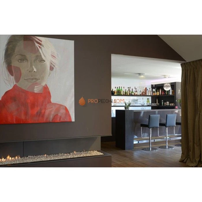 Газовая топка Vero Design Nippon Угловой правый (2500x750 мм) D350 мм, горелка VLK burner