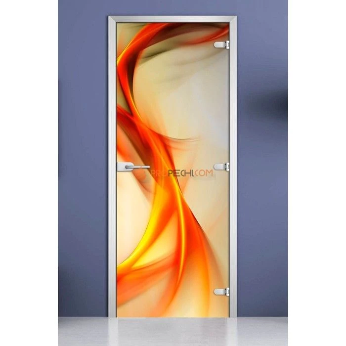 Стеклянная межкомнатная дверь DoorWood с фотопечатью Abstraction-16, 2000х800 мм