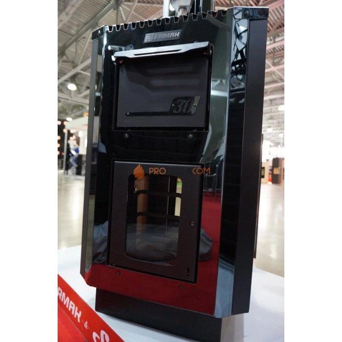 Дровяная печь для бани Ермак 30 Люкс BLACK (сталь)