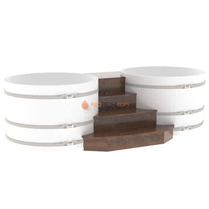 Подиум BentWood на 2 купели D 1,5 из мореного дуба