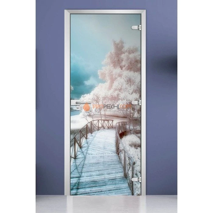 Стеклянная межкомнатная дверь DoorWood с фотопечатью Nature-07, 2000х700 мм