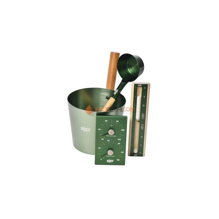 Набор аксессуаров 212f OXY-M-4 DARK GREEN ушат 5л + черпак 0,2л ручки бамбук + песочные часы