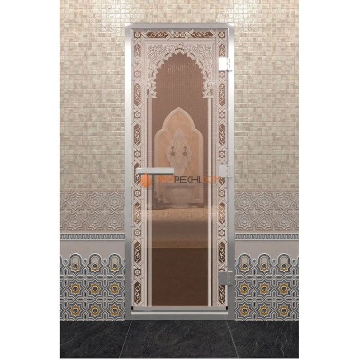 Дверь для хамама DoorWood Восточная арка Бронза, 2000х800 мм