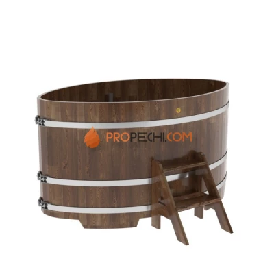 Купель BentWood овальная из сращенных ламелей мореной лиственницы 1,15х1,83