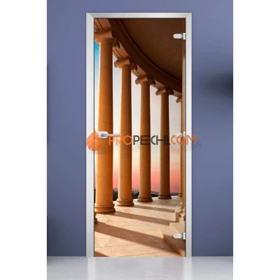 Стеклянная межкомнатная дверь DoorWood с фотопечатью City-19, 2000х800 мм