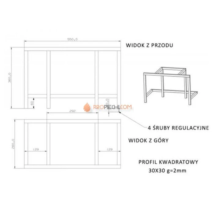 Подставка под каминные топки KAWMET W16-W17
