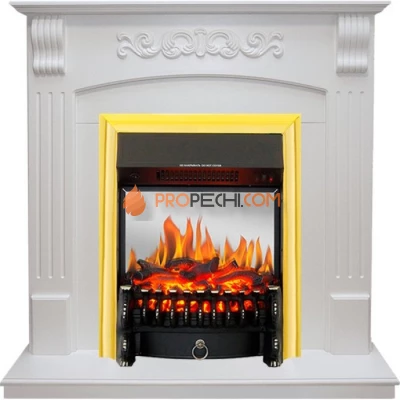 Каминокомплект Royal Flame Sorrento угловой - Белый дуб с очагом Fobos FX M Brass