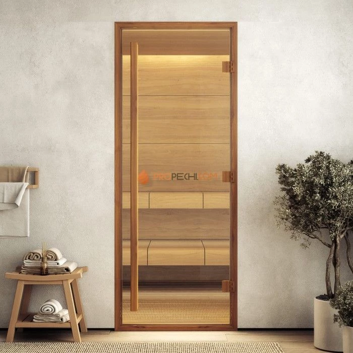 Дверь для хамама DoorWood АРТ Wood 26 Прозрачное, 2000x800 мм