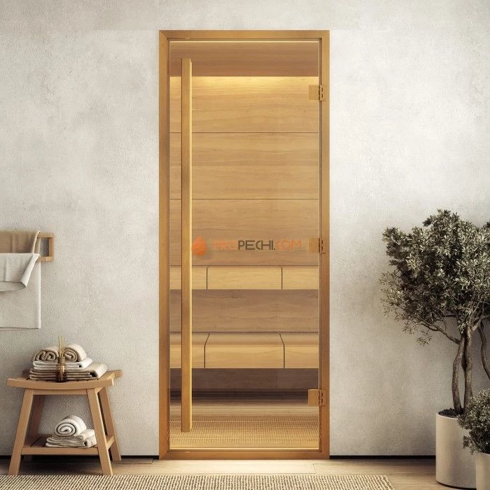 Дверь для хамама DoorWood АРТ Wood 12 Бронза матовая, 2000x700 мм