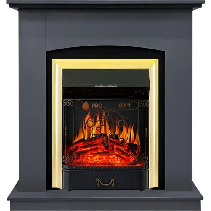 Каминокомплект Royal Flame Barcelona (разборный) - Серый графит с очагом Majestic FX Brass