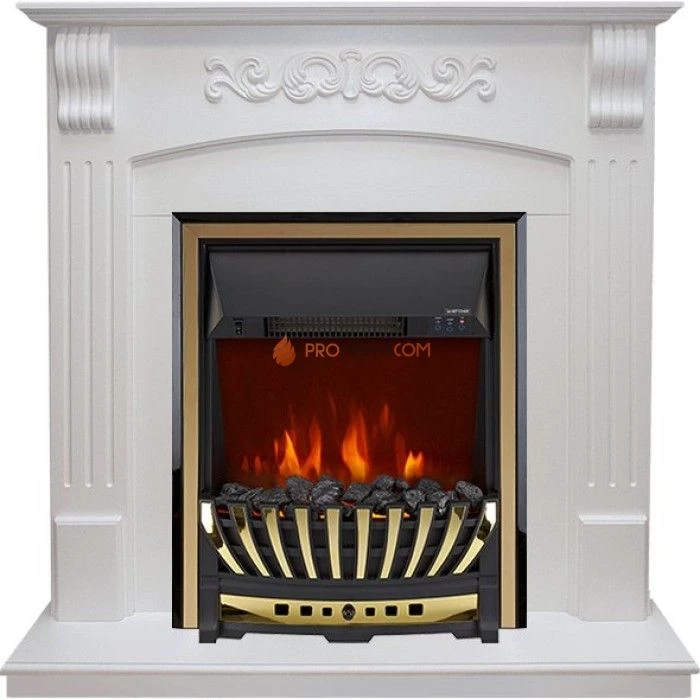 Каминокомплект Royal Flame Sorrento - Белый дуб с очагом Aspen Gold