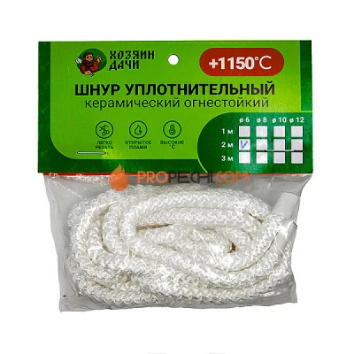 Хозяин дачи Уплотнительный шнур 6 мм. L=2 метра кремнезёмный