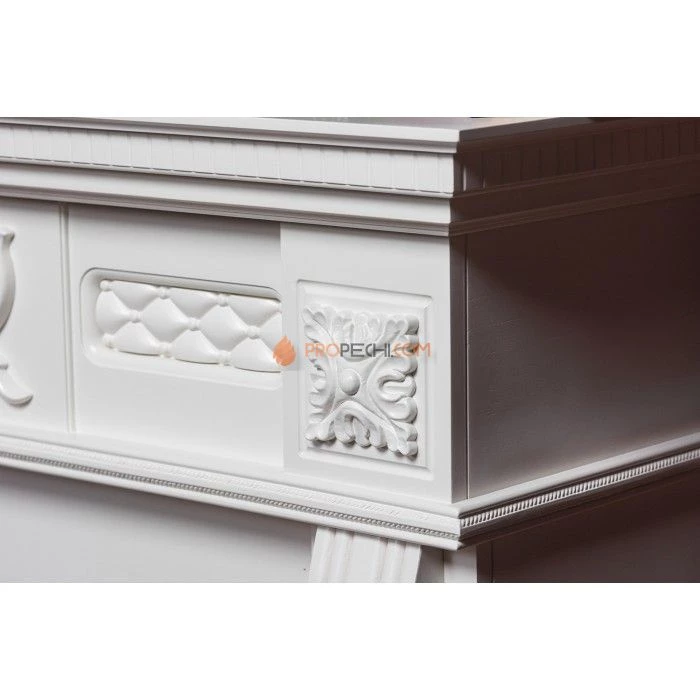 Каминокомплект Royal Flame Corsica - Матовый белый (Ширина 1100) с Электрическим очагом Royal Flame Aspen Black