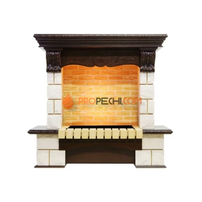 Портал Dimplex Pierre Luxe угловой - Темный дуб / Шампань (Высота 1035мм)