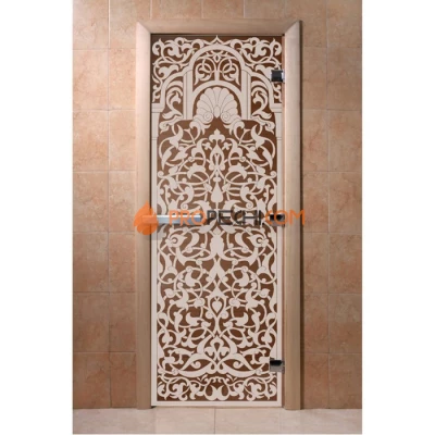 Дверь для бани DoorWood с рисунком Флоренция Бронза, 2100x900 мм