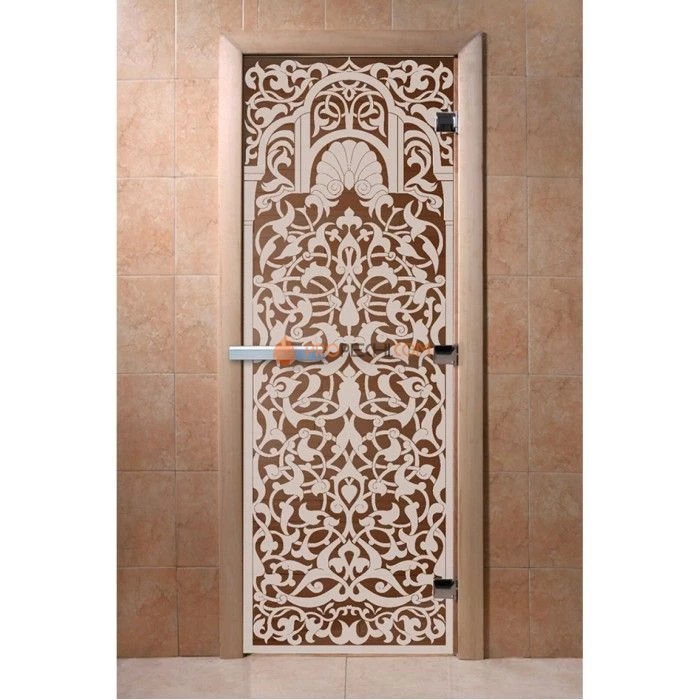 Дверь для бани DoorWood с рисунком Флоренция Бронза, 2100x900 мм