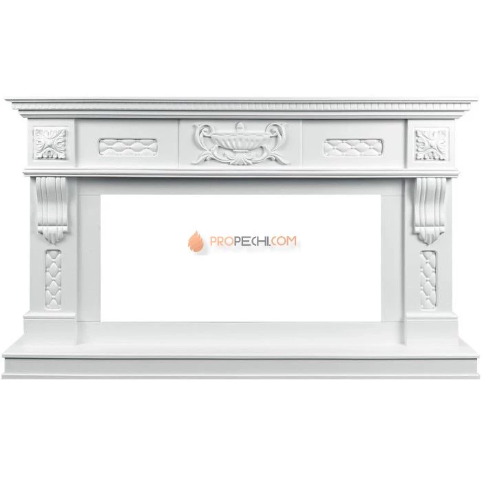 Каминокомплект Royal Flame Corsica - Матовый белый с очагом Vision 42 LOG LED