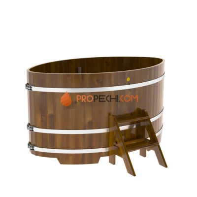 Купель BentWood овальная из мореной лиственницы 1,15х1,83 Рустик