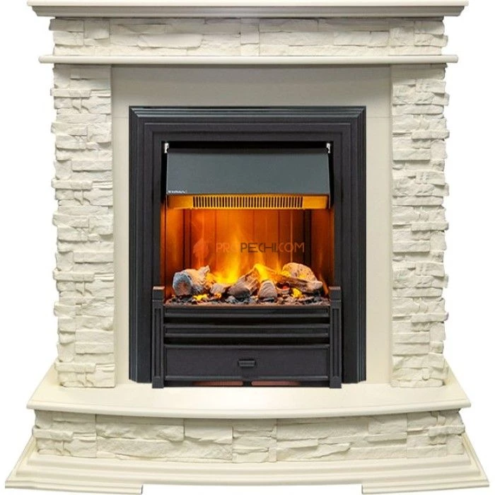 Каминокомплект Dimplex Luzern - Слоновая кость с очагом Brookline Black
