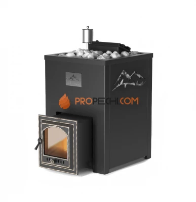 Банная печь Эверест INOX 15 (210) в кожухе "ГОРЫ"