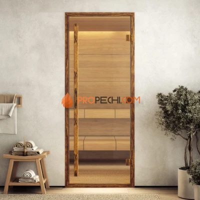 Дверь для хамама DoorWood АРТ Wood 92 Бронза, 2000x600 мм