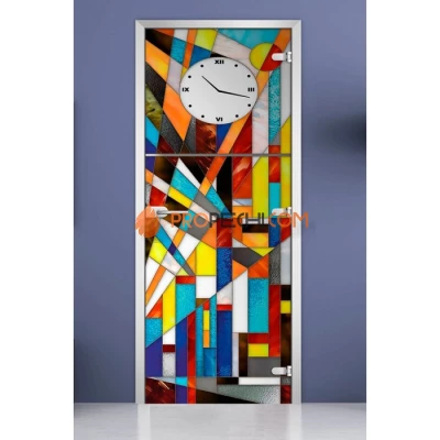 Стеклянная межкомнатная дверь DoorWood с фотопечатью Stained Glass-05, 2000х700 мм
