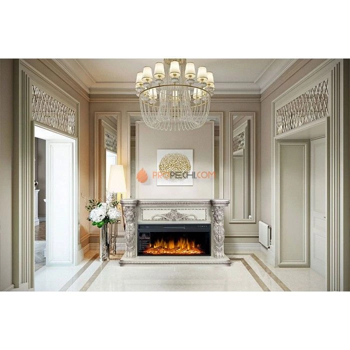 Портал Royal Flame Windsor 60 - Слоновая кость с темной патиной