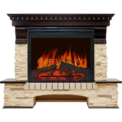 Каминокомплект Royal Flame Pierre Luxe - Темный дуб / Сланец (Высота 1320 мм) с очагом Jupiter FX New