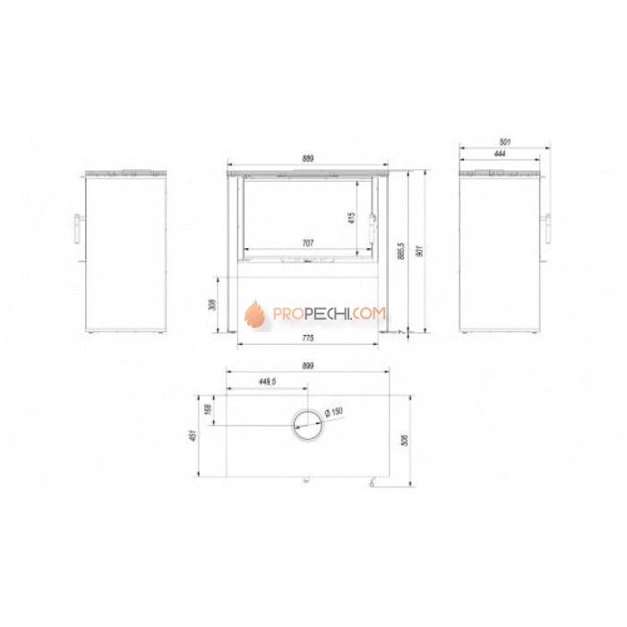 Печь-камин Kratki ARKE/N/C
