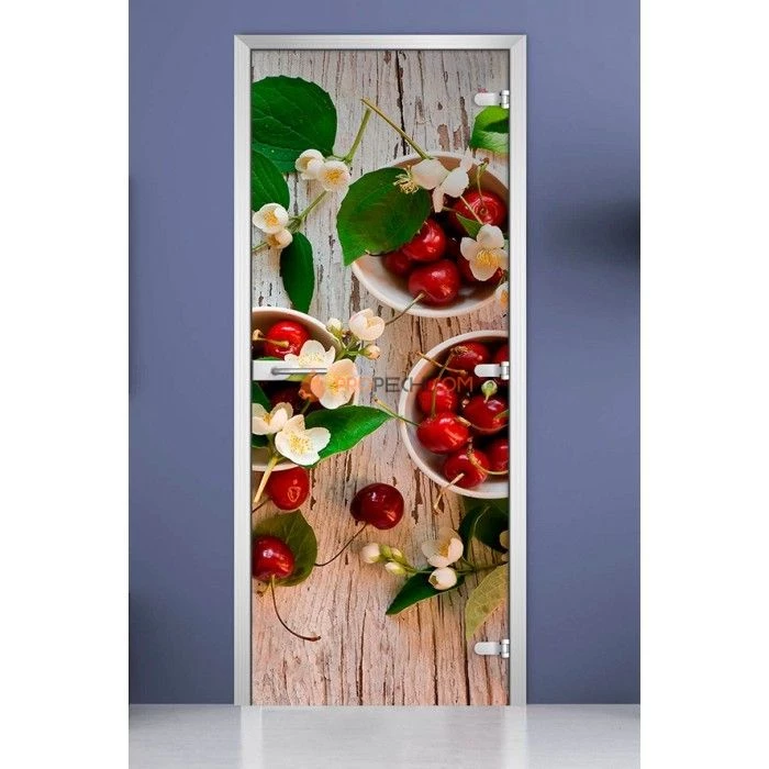 Стеклянная межкомнатная дверь DoorWood с фотопечатью Fruite-04, 2000х800 мм