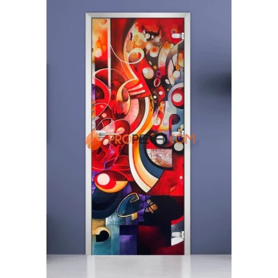 Стеклянная межкомнатная дверь DoorWood с фотопечатью Painting-19, 2000х800 мм